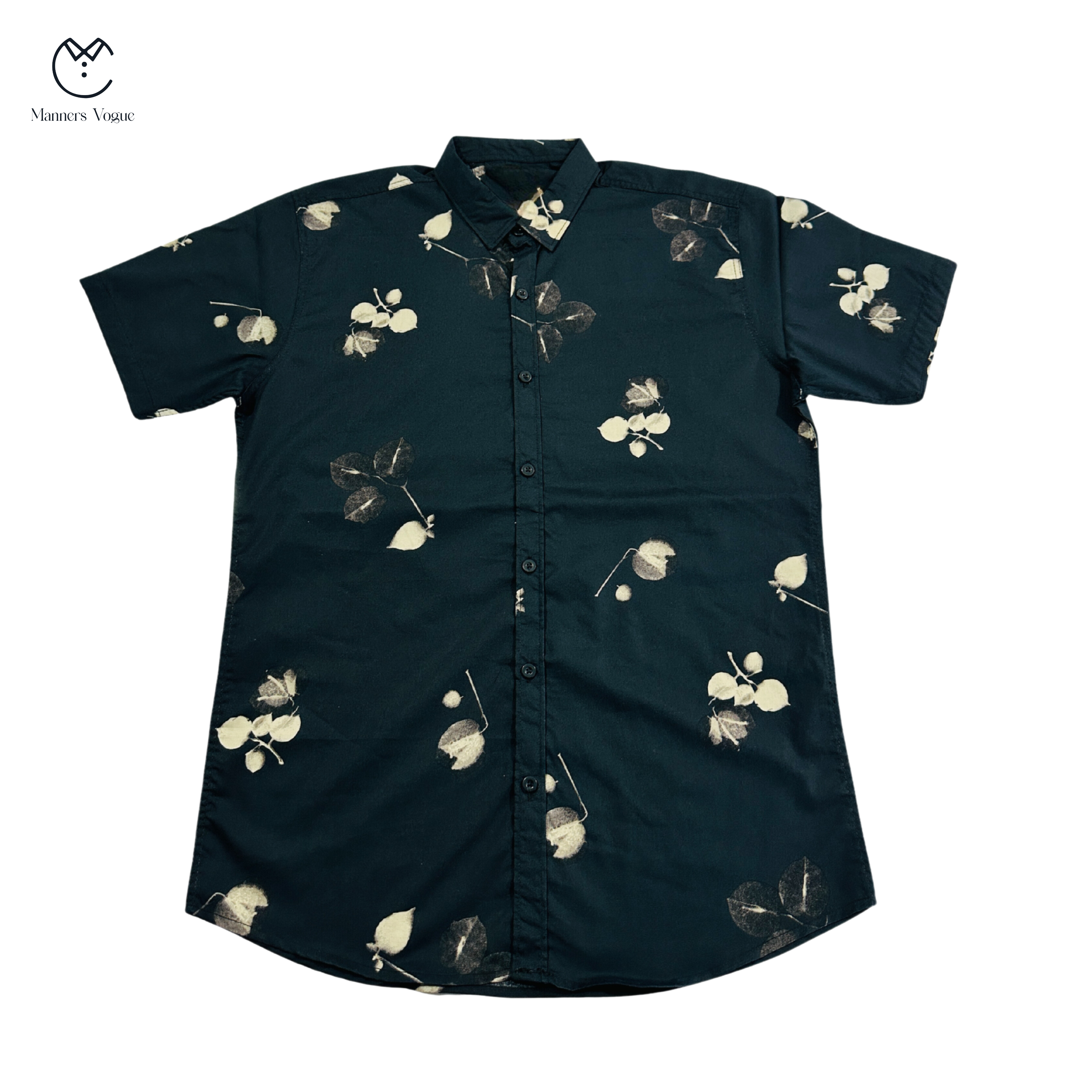 Men's Black Printed Shirted